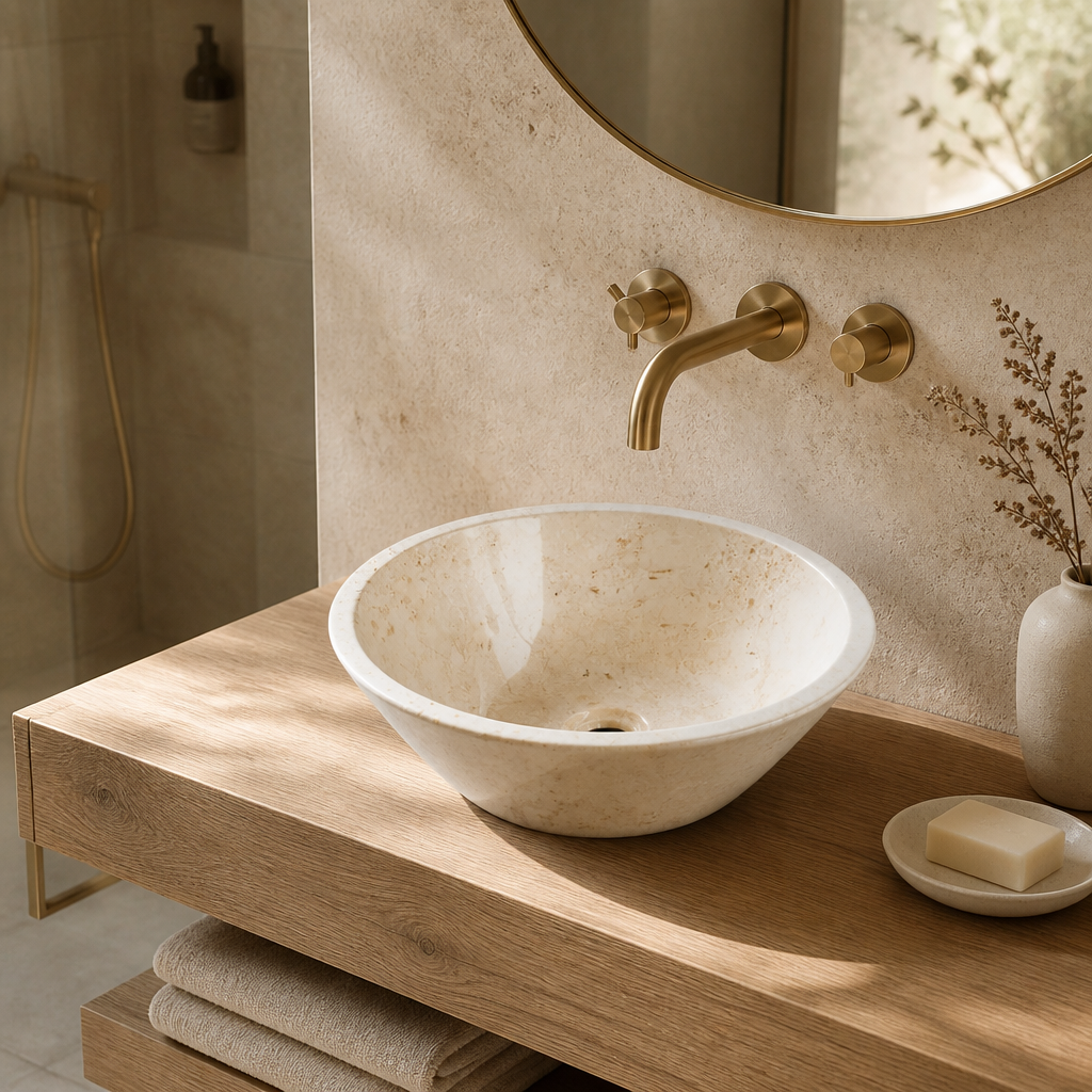 Cappuccino Marble Vessel Sink