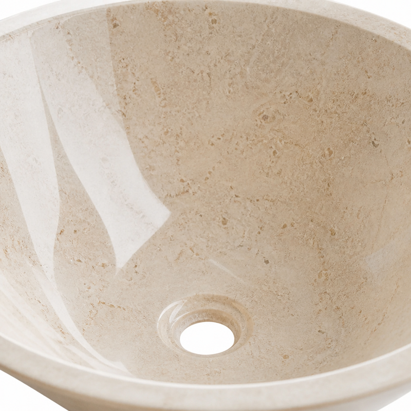 Cappuccino Marble Vessel Sink — detail 1