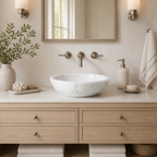 Carrara Marble Rectangular Vessel Sink