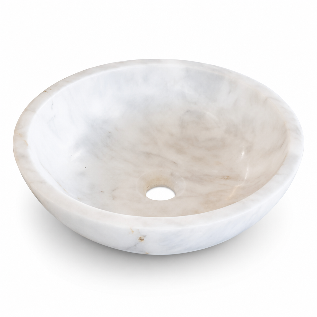 Carrara Marble Rectangular Vessel Sink