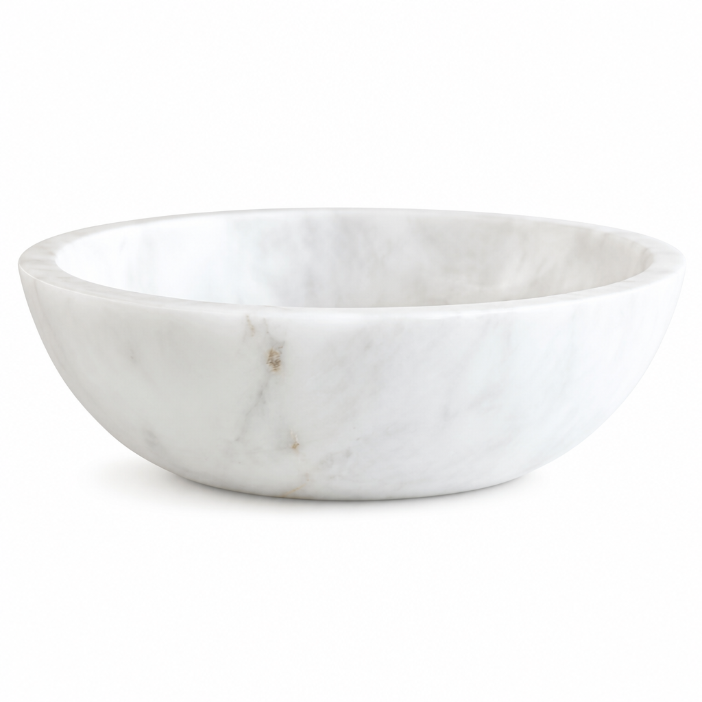 Carrara Marble Rectangular Vessel Sink