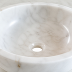 Carrara Marble Rectangular Vessel Sink