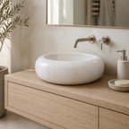 Carrara White Marble Vessel Sink
