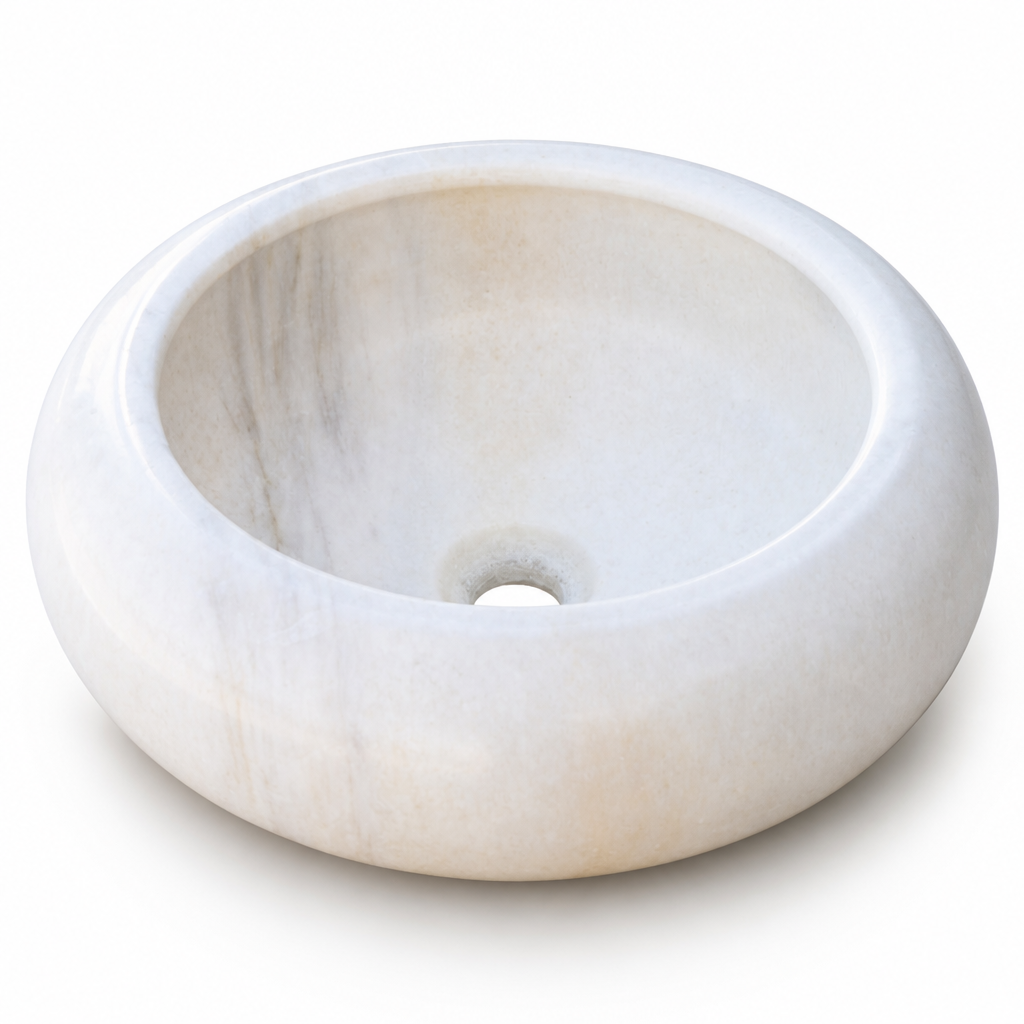Carrara White Marble Vessel Sink