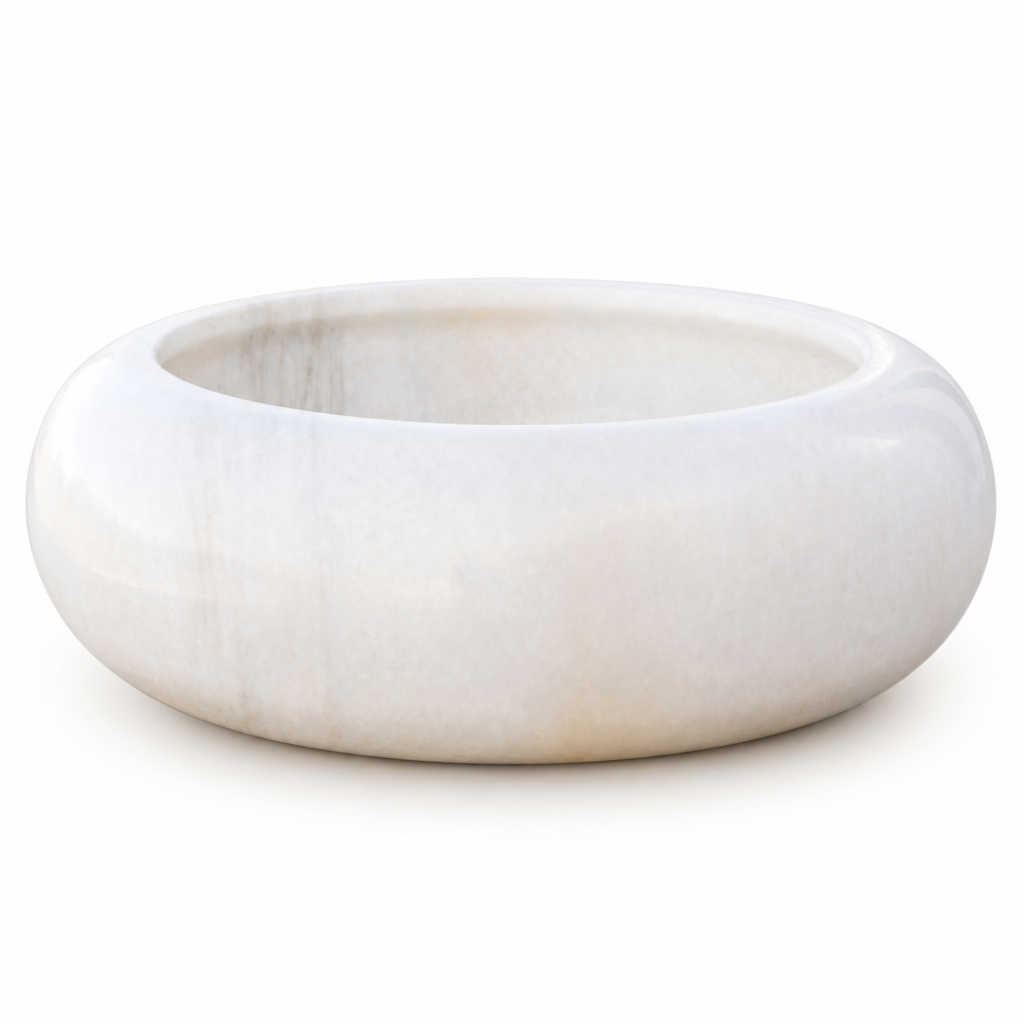 Carrara White Marble Vessel Sink