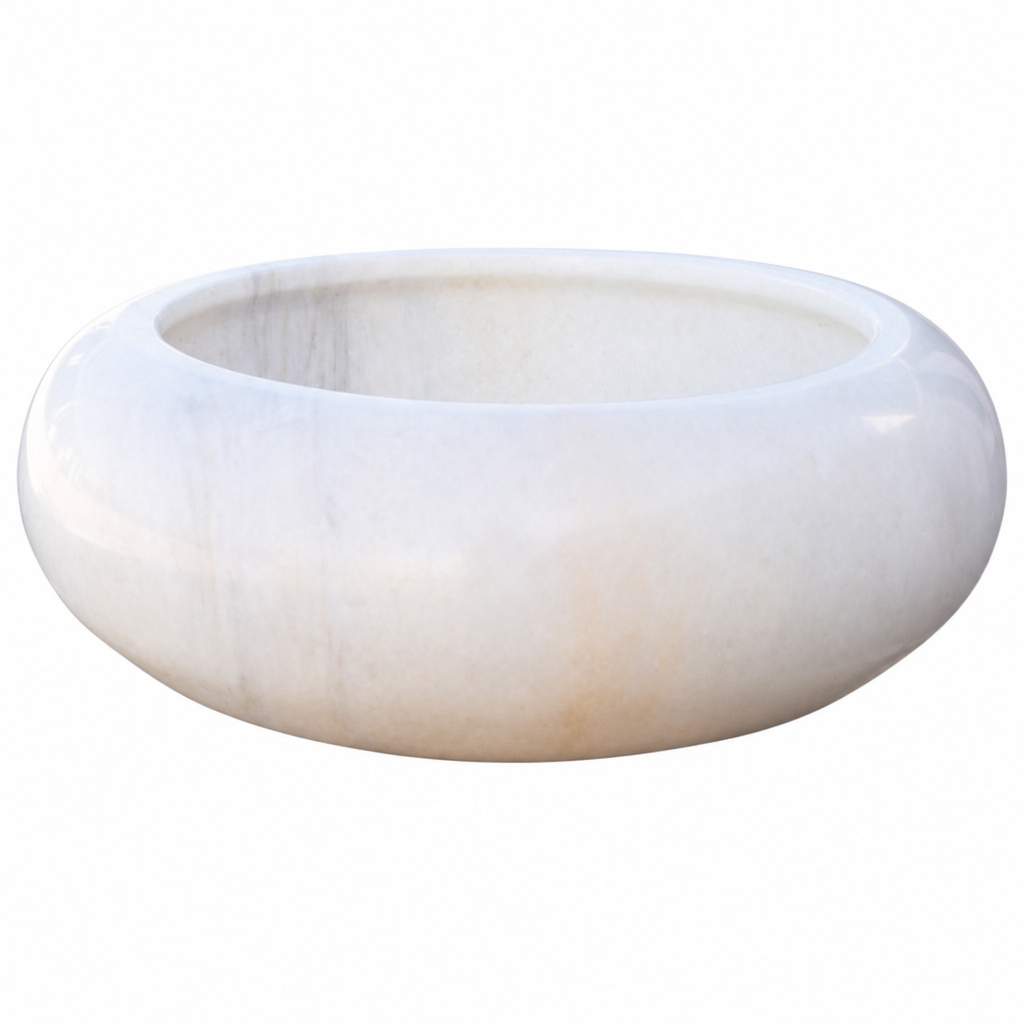 Carrara White Marble Vessel Sink