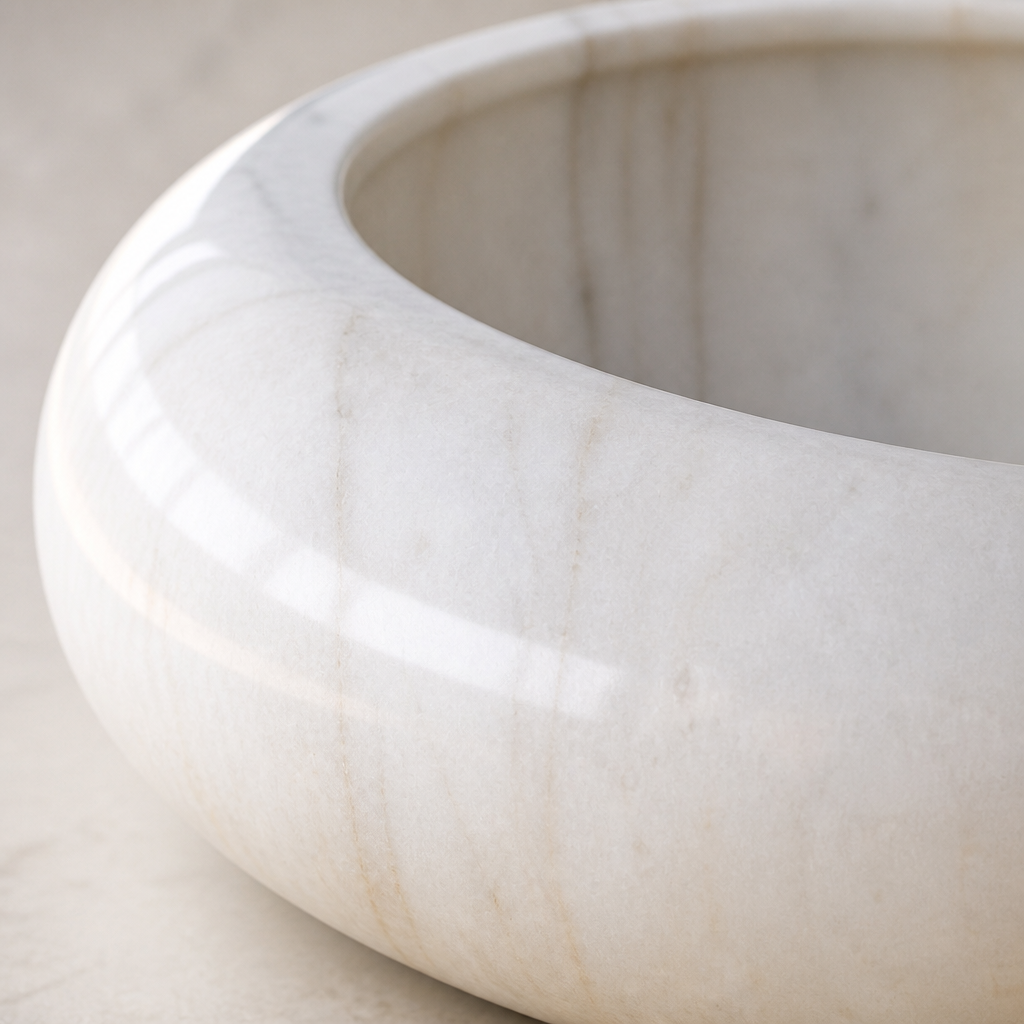 Carrara White Marble Vessel Sink