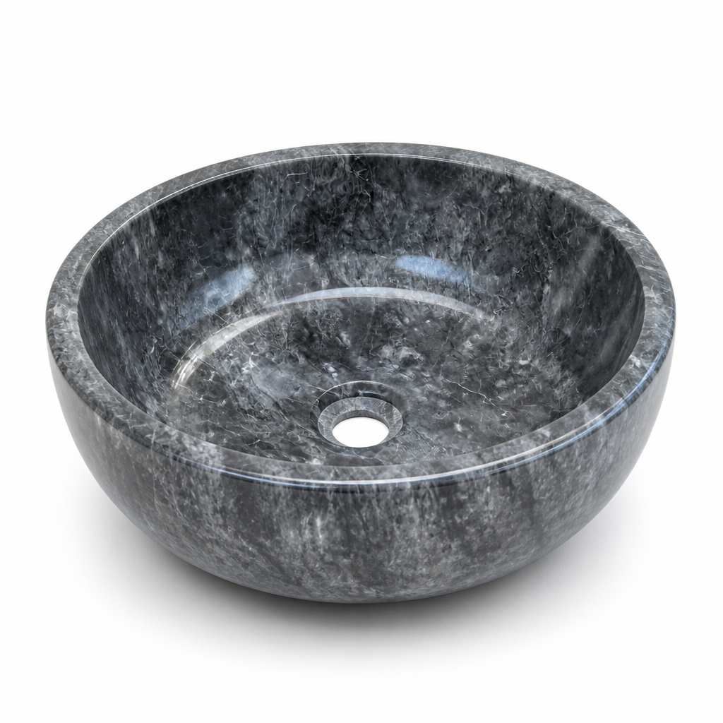 Gray Marble Mid-Size Vessel Sink