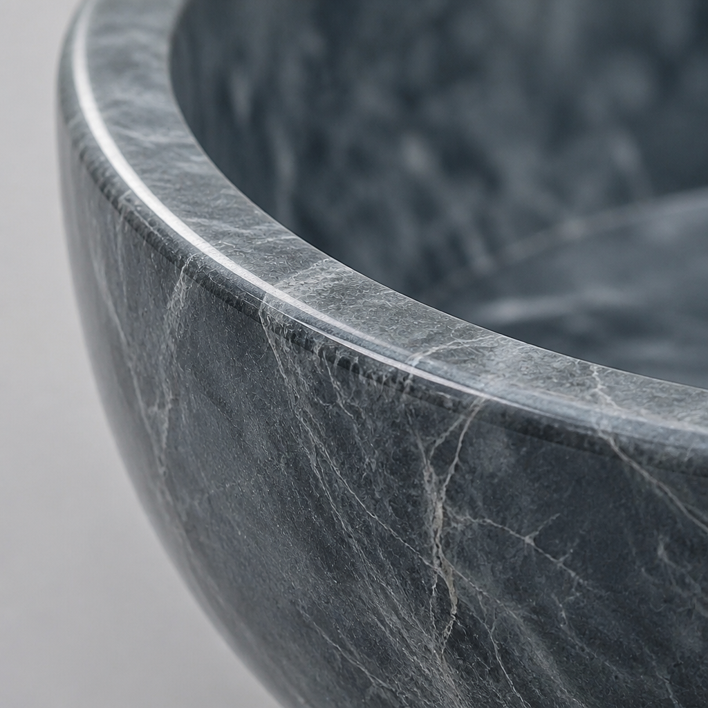 Gray Marble Mid-Size Vessel Sink