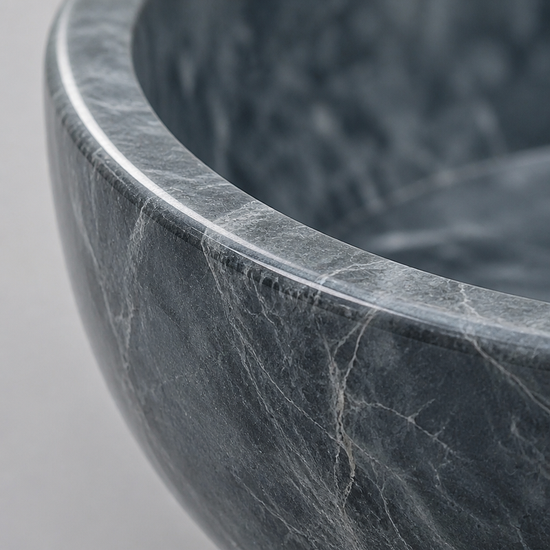 Gray Marble Mid-Size Vessel Sink — detail 1