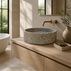 Dark Travertine Vessel Sink
