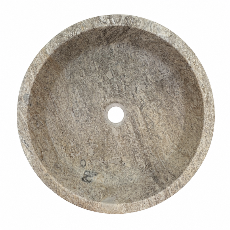 Dark Travertine Vessel Sink — detail 5