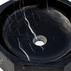 Geometric Black Marble Vessel Sink
