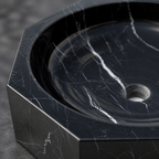 Geometric Black Marble Vessel Sink