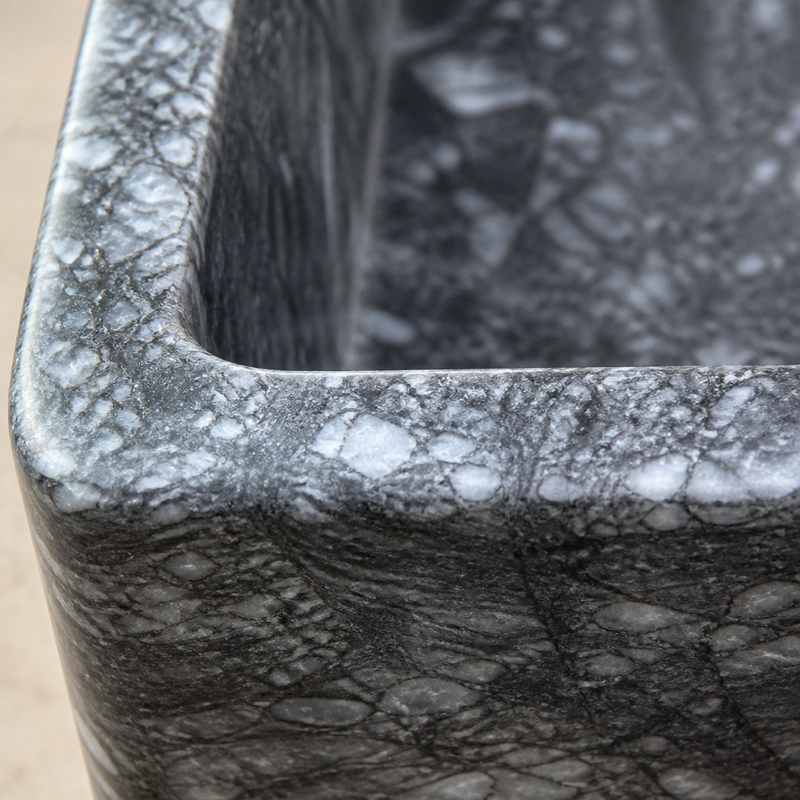 Gray Marble Classic Vessel Sink — detail 2