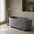 Gray Marble Freestanding Bathtub