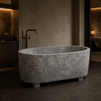 Gray Marble Freestanding Bathtub