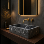 Gray Marble Generous Vessel Sink
