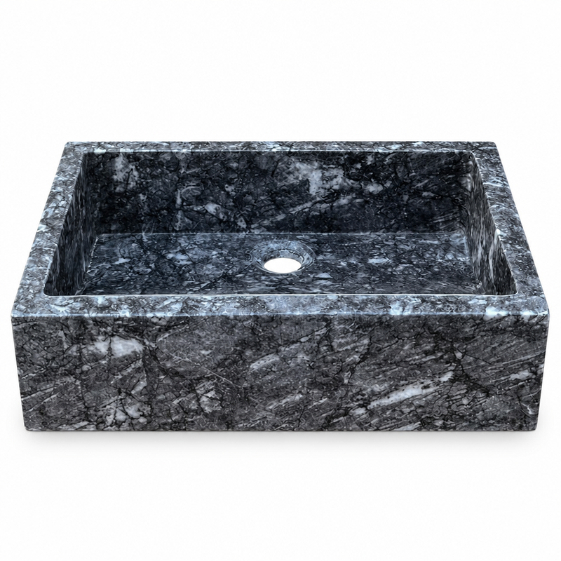 Gray Marble Generous Vessel Sink — detail 3