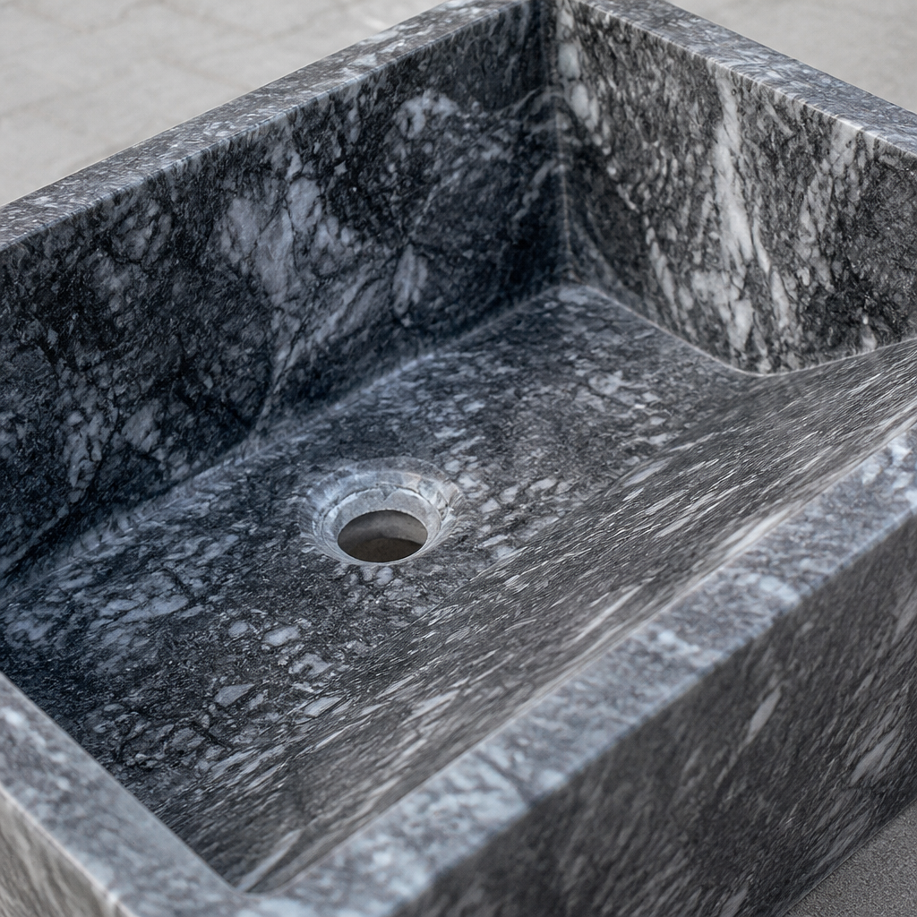 Gray Marble Generous Vessel Sink