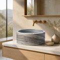 Gray Marble Compact Vessel Sink