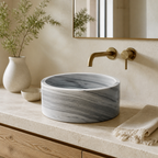 Gray Marble Compact Vessel Sink