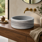Gray Marble Compact Vessel Sink