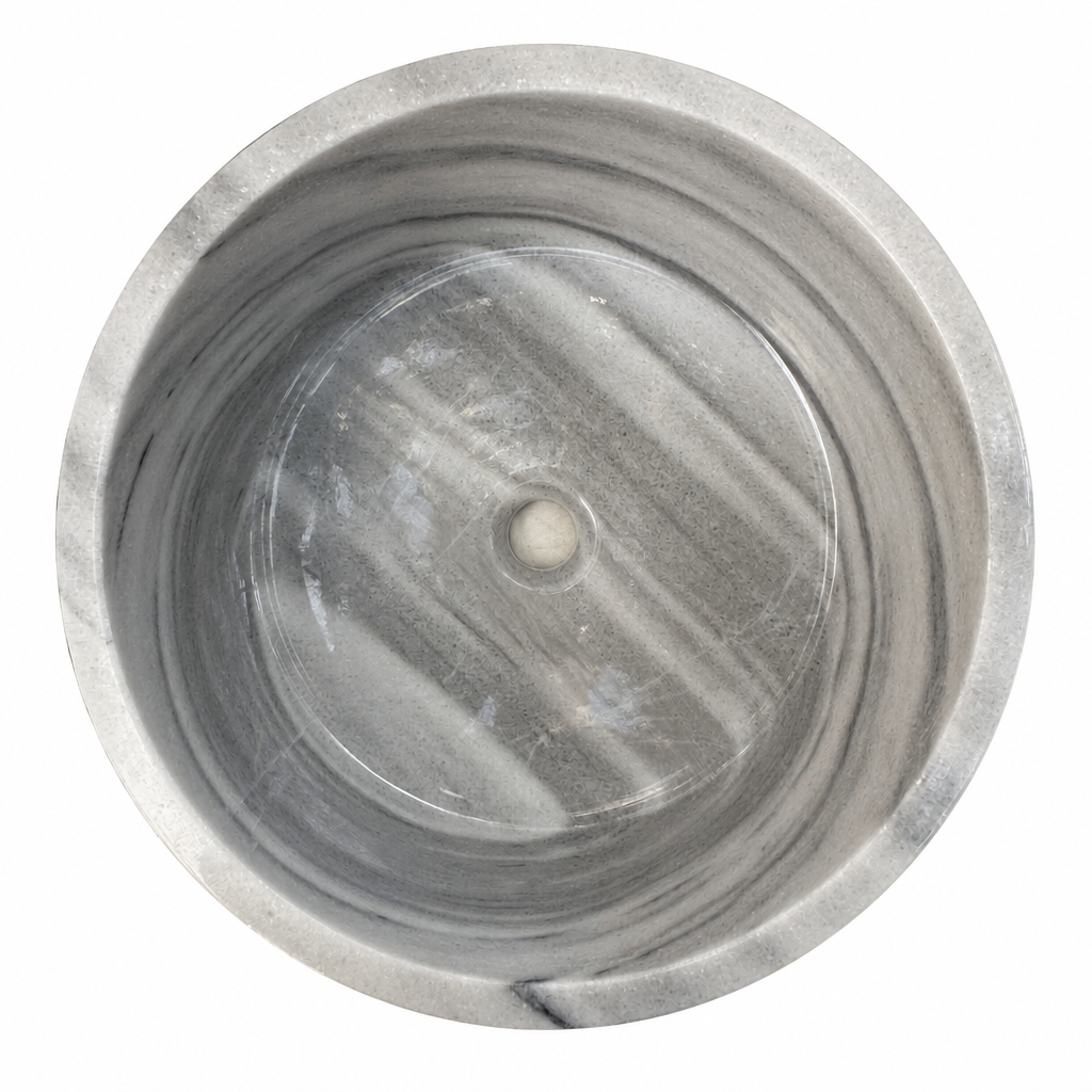 Gray Marble Compact Vessel Sink