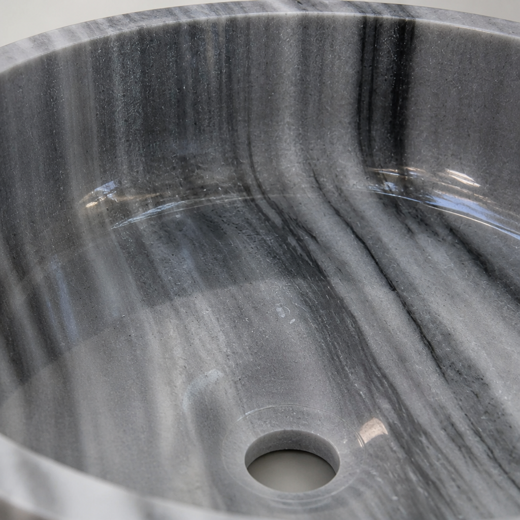 Gray Marble Refined Vessel Sink