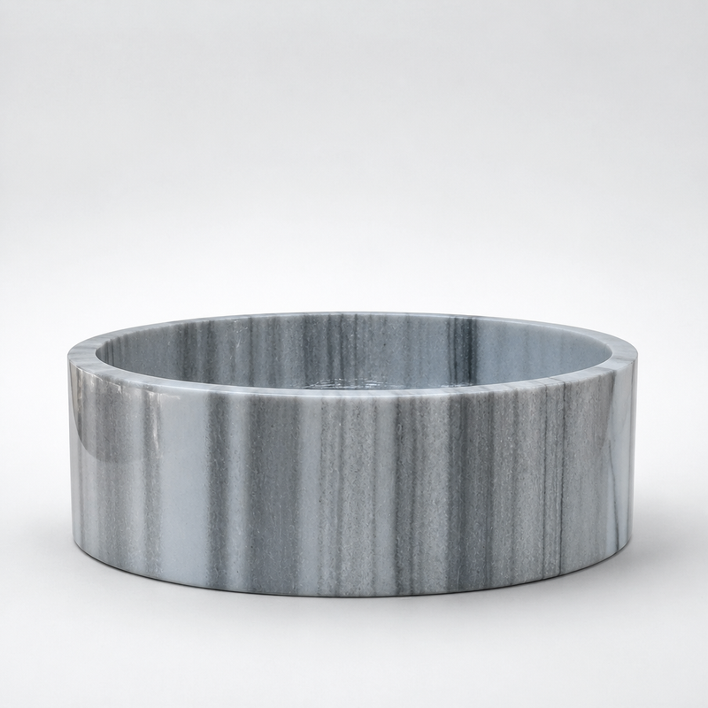 Gray Marble Refined Vessel Sink — detail 4