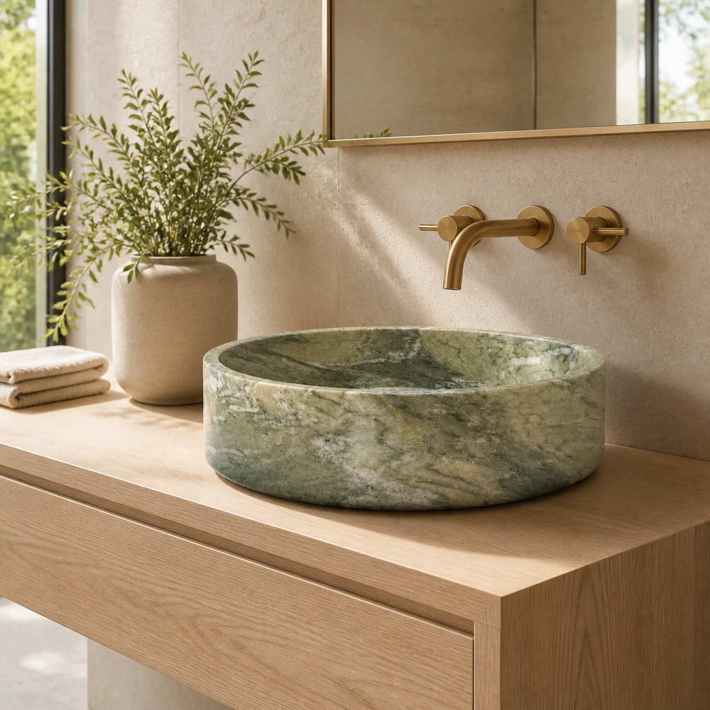 Green Marble Vessel Sink