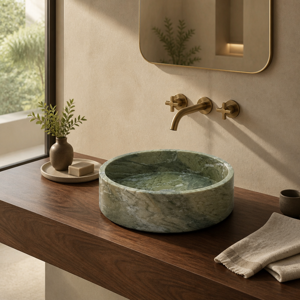 Green Marble Vessel Sink