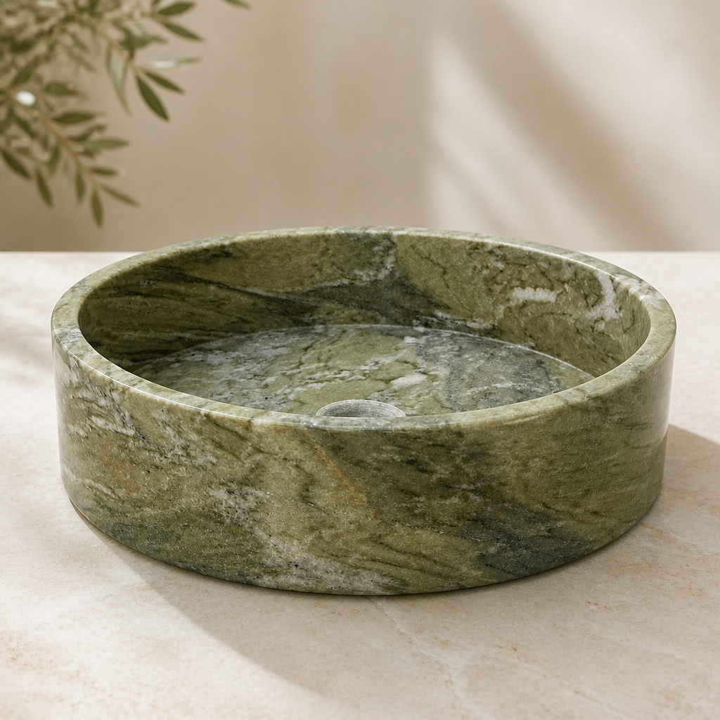 Green Marble Vessel Sink