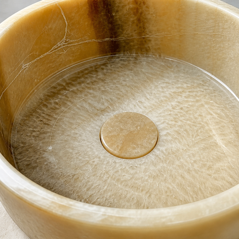 Onyx Marble Substantial Vessel Sink — detail 1