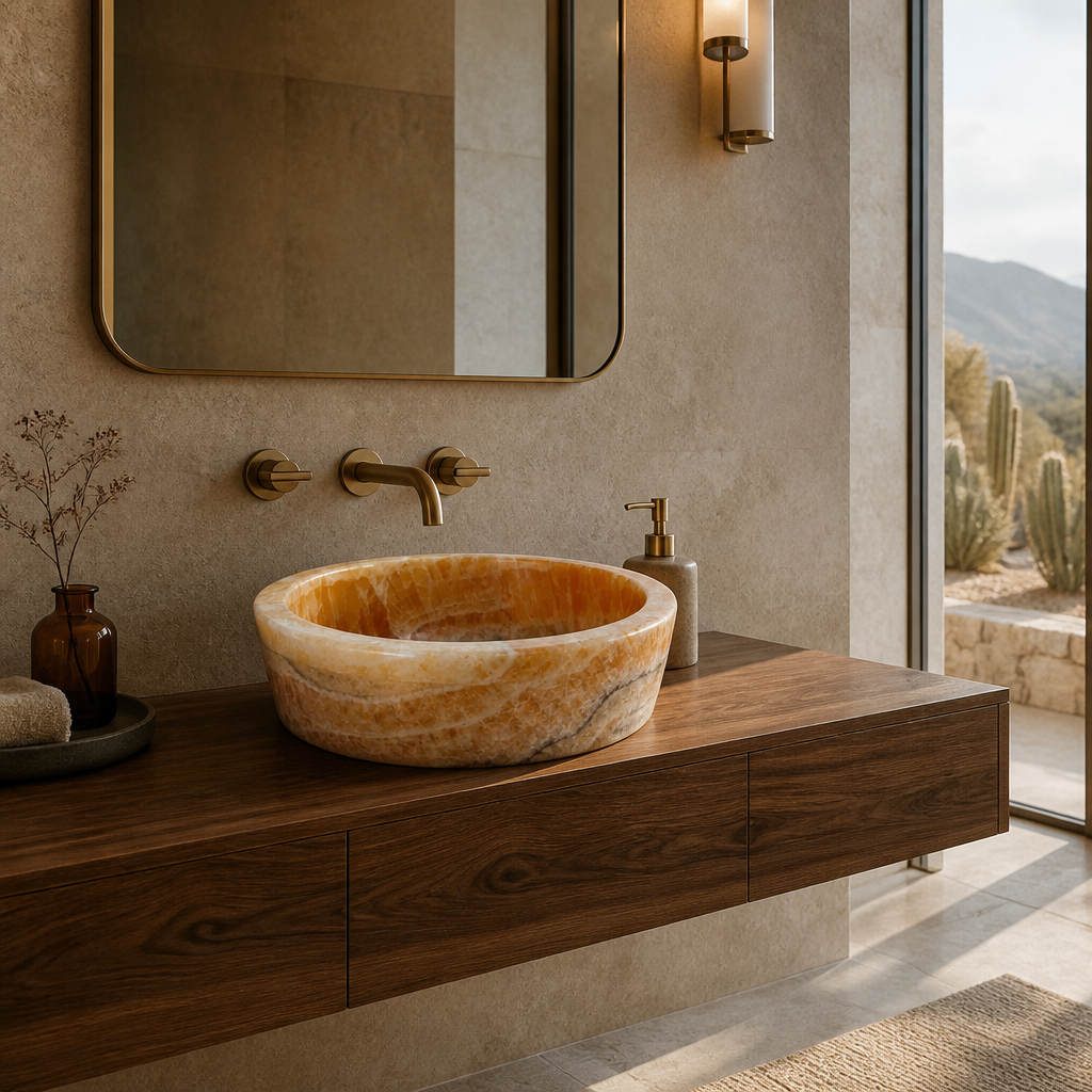 Honey Onyx Vessel Sink