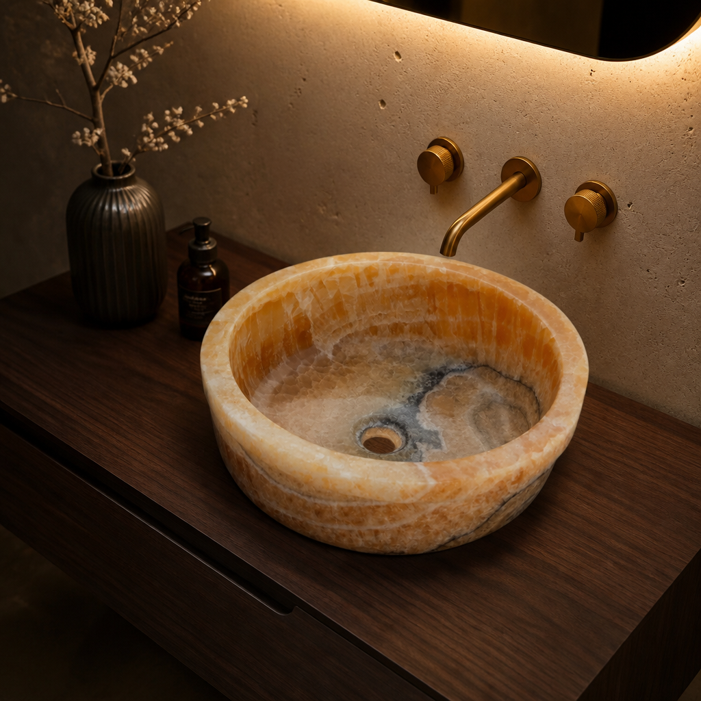 Honey Onyx Vessel Sink