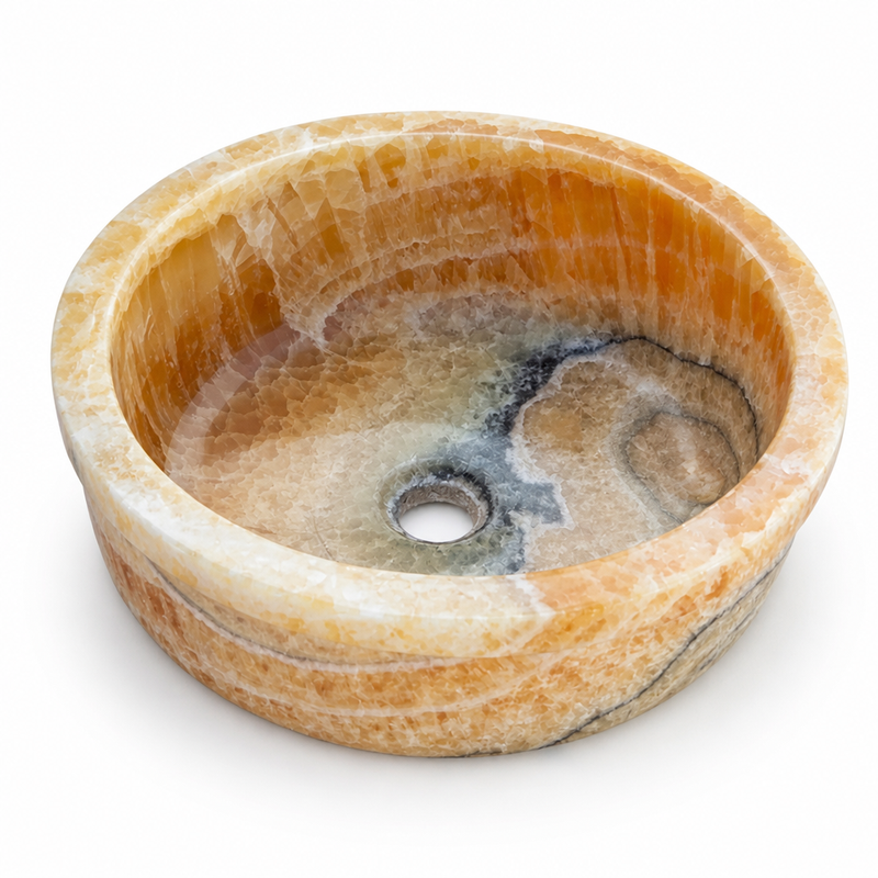 Honey Onyx Vessel Sink — detail 5