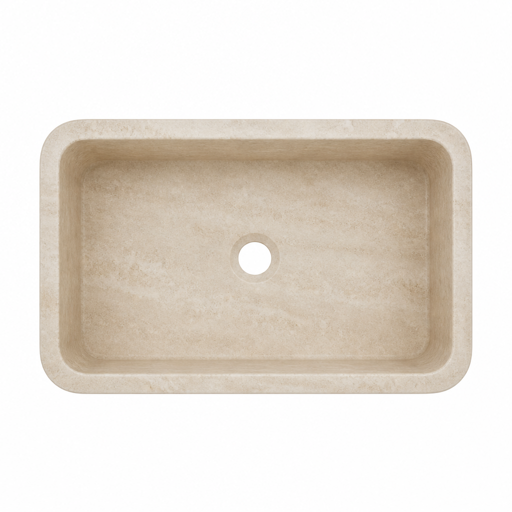 Ivory Marble Large Vessel Sink