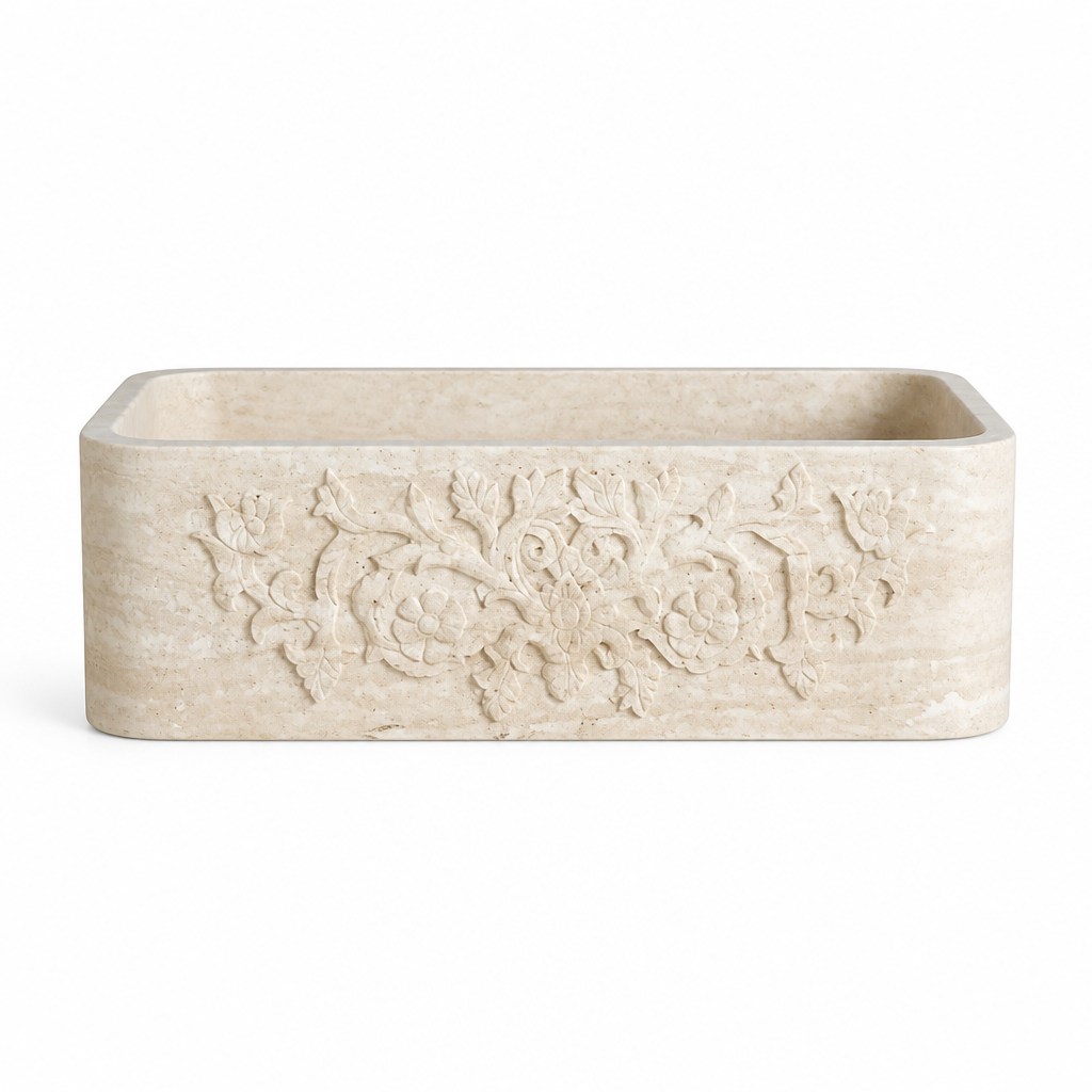 Ivory Marble Large Vessel Sink