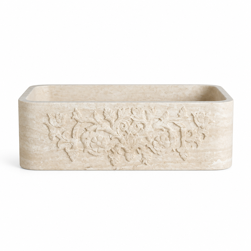 Ivory Marble Large Vessel Sink — detail 5