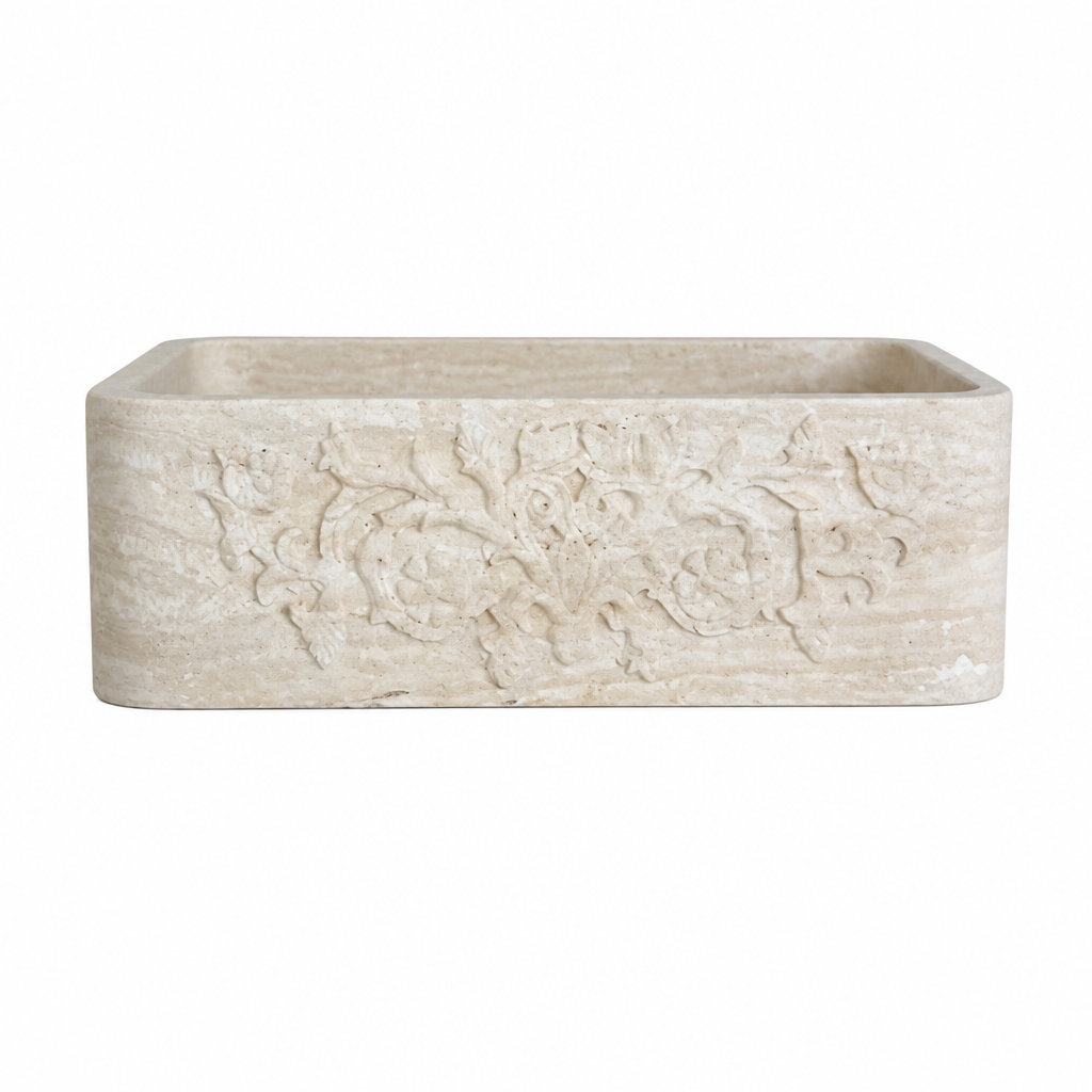 Ivory Marble Large Vessel Sink