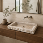 Ivory Travertine Vessel Sink — Troia Variety