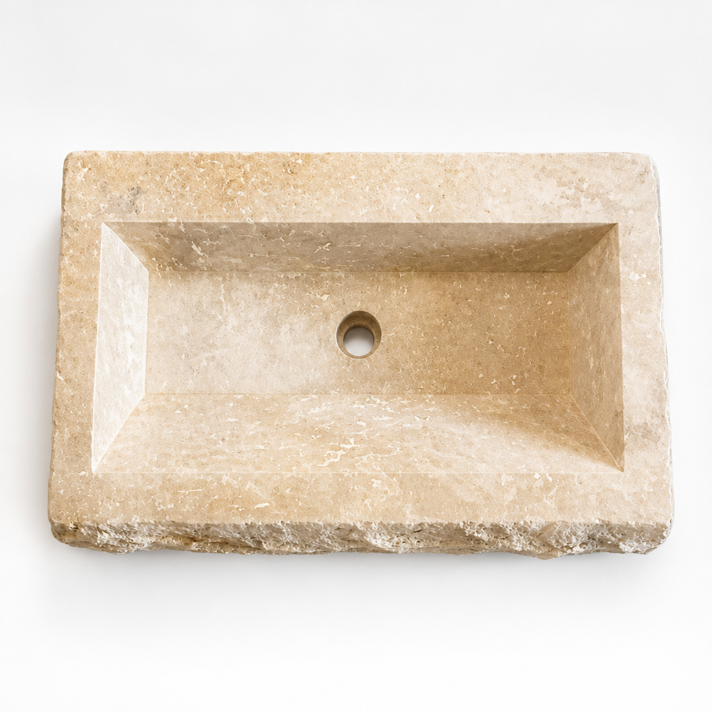 Ivory Travertine Vessel Sink — Troia Variety