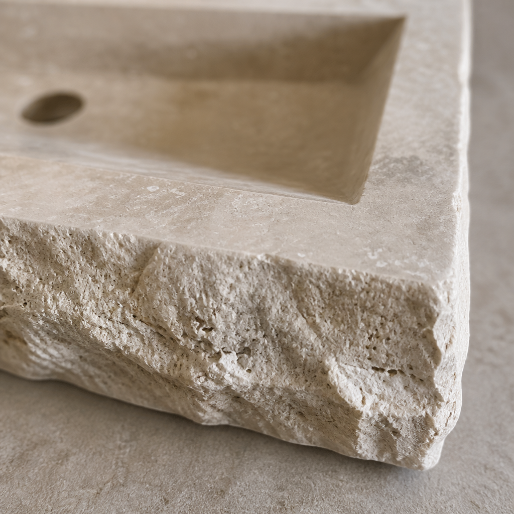 Ivory Travertine Vessel Sink — Troia Variety