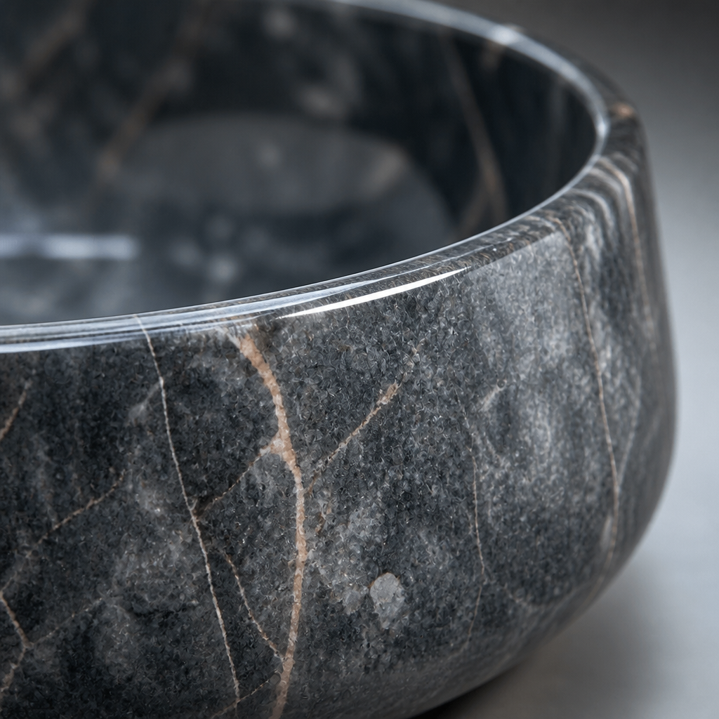 Blue Marble Vessel Sink