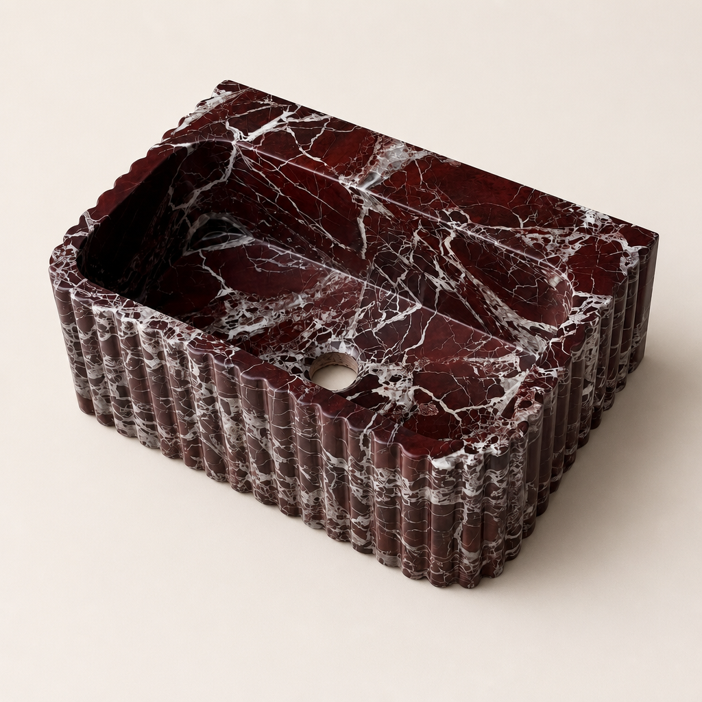 Lavante Rosso Red Marble Vessel Sink
