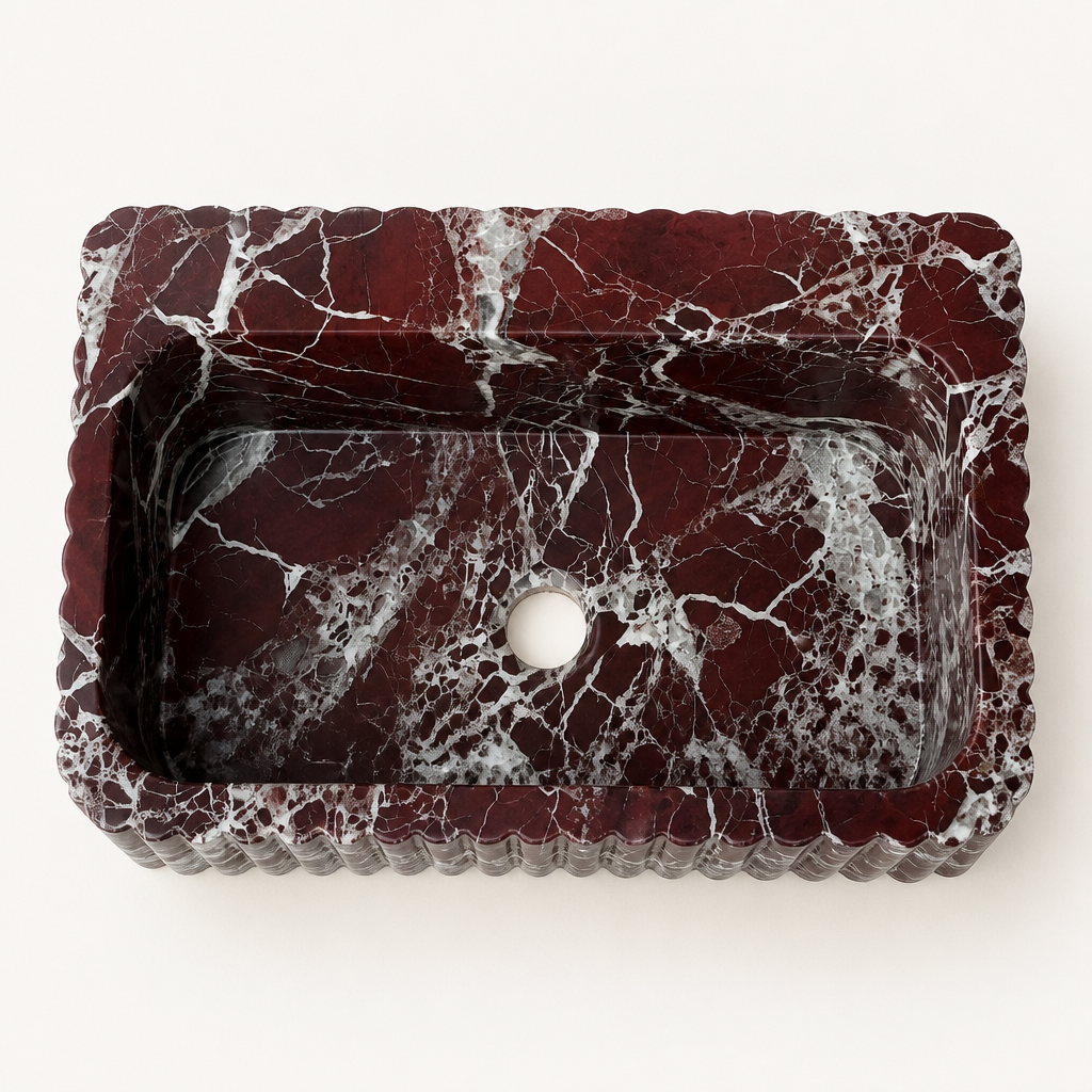 Lavante Rosso Red Marble Vessel Sink