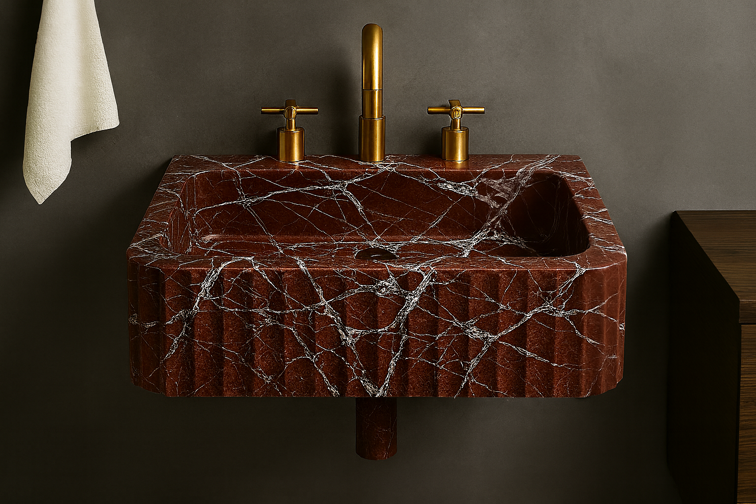 Lavante Rosso Marble Vessel Sink — Multi-Size