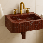 Lavante Rosso Marble Vessel Sink — Multi-Size