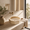 Light Beige Marble Vessel Sink